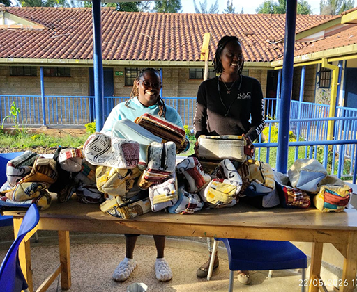 Children with bags